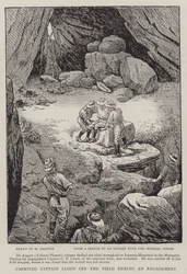 Captain Lloyd während eines Gefechts vom Feld getragen